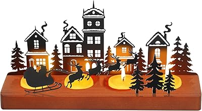 Advent-ljushållare, adventskrans, värmeljushållare, jul, ljusbricka, metall med trähållare, adventsarrangemang, bord, adventsdekoration, juldekoration, ljus, 28 x 12,5 x 8 cm