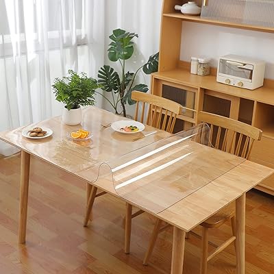 Eralove Transparent PVC bordsskydd, skyddande plast, transparent bordsduk, tjock vattentät plastduk, kök, matsal, utomhus finns