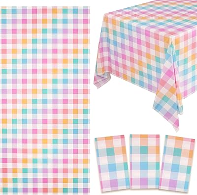 NiHome 3-pack Disposable Tablecloth (Macaron Rainbow Pläd)