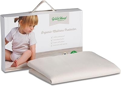 The Little Green Sheep organic waterproof cot cover, soft...