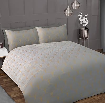 Sleepdown Ombre Metallic Deco Grey Scallop Luxury Soft Co...