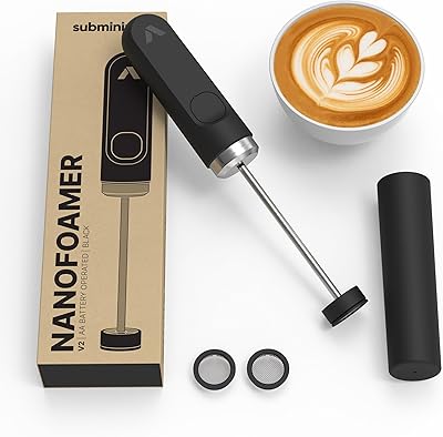 Subminimal NanoFoamer V2 Hand Milk Frother | Micro Foamed...