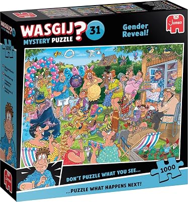 Wasgij Mystery 31, Gender Reveal! – Pussel 1000 Bitar För Vuxna Och Tonåringar – Roligt, Klurigt Tankespel För Födelsedag Och Julklapp – FSC-certifierade Material 68 x 49 cm – Jumbo
