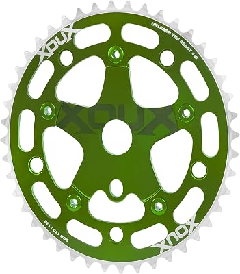XOUX NEXOR 44T Chainring w/Spider 3/32" 110/130mm Old School BMX, Green